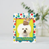 Verjaardag Cupcake - Bichon Frise Briefkaart (Staand voorkant)