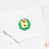Verjaardag Cupcake - Bichon Frise Ronde Sticker (Envelop)