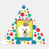 Verjaardag Cupcake - Bichon Frise Sticker (Voorkant)