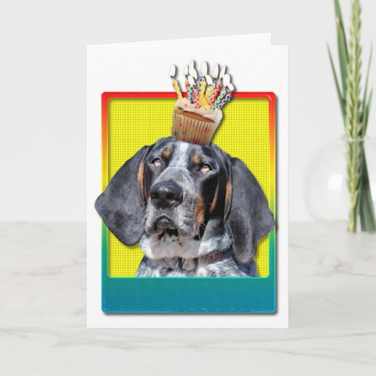 Verjaardag Cupcake - Bluetick Coonhound - Klem Kaart (Voorkant)
