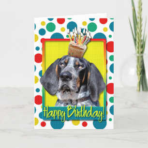 Verjaardag Cupcake - Bluetick Coonhound - Klem Kaart