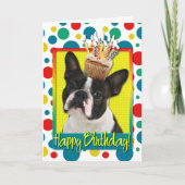 Verjaardag Cupcake - Boston Terrier Kaart (Voorkant)