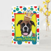 Verjaardag Cupcake - Boxer - Vindy Kaart (Gele Bloem)