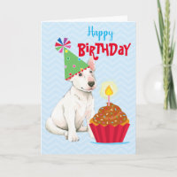 Verjaardag Cupcake Bull Terrier Kaart
