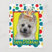 Verjaardag Cupcake - Cairn Terrier - Teddybeer Briefkaart (Voorkant)