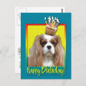 Verjaardag Cupcake - Cavalier - Blenheim Briefkaart (Voorkant / Achterkant)