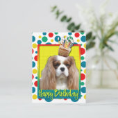 Verjaardag Cupcake - Cavalier - Blenheim Briefkaart (Staand voorkant)