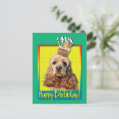 Verjaardag Cupcake - Cocker Spaniel Briefkaart (Staand voorkant)