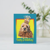 Verjaardag Cupcake - Cocker Spaniel Briefkaart (Staand voorkant)