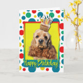 Verjaardag Cupcake - Cocker-spaniël Kaart (Gele Bloem)