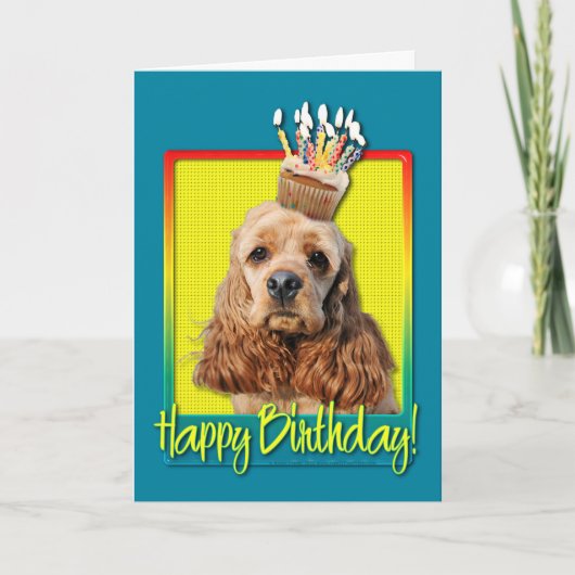 Verjaardag Cupcake - Cocker Spaniel Kaart (Voorkant)