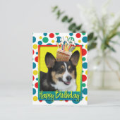 Verjaardag Cupcake - Corgi Briefkaart (Staand voorkant)