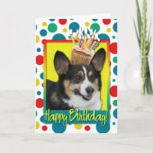 Verjaardag Cupcake - Corgi Kaart (Voorkant)