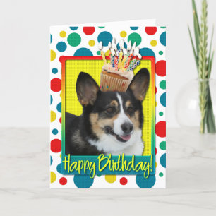 Verjaardag Cupcake - Corgi Kaart