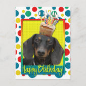 Verjaardag Cupcake - Dachshund - Winston Briefkaart (Voorkant)