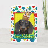 Verjaardag Cupcake - Dachshund - Winston Kaart (Voorkant)
