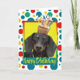 Verjaardag Cupcake - Dachshund - Winston Kaart