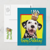 Verjaardag Cupcake - Dalmatisch Briefkaart (Voorkant / Achterkant)