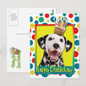 Verjaardag Cupcake - Dalmatisch Briefkaart (Voorkant / Achterkant)