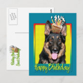 Verjaardag Cupcake - Duitse Herder - Kuno Briefkaart (Voorkant / Achterkant)
