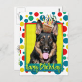 Verjaardag Cupcake - Duitse Herder - Kuno Briefkaart (Voorkant / Achterkant)