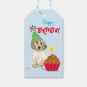 Verjaardag Cupcake Engels Setter Gift Labels Cadeaulabel (Voorkant)
