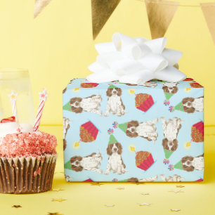 Verjaardag Cupcake Engelse Springer Spaniël Cadeaupapier