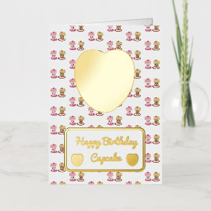 Verjaardag Cupcake Folie Wenskaart