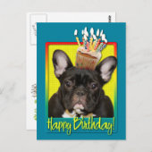 Verjaardag Cupcake - Franse Bulldog - Blauwgroen Briefkaart (Voorkant / Achterkant)