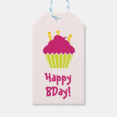 Verjaardag Cupcake Gift Label Cadeaulabel (Voorkant)