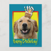 Verjaardag Cupcake - Golden Retriever - Mickey Briefkaart (Voorkant)