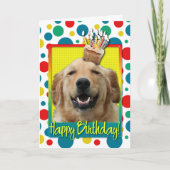 Verjaardag Cupcake - Golden retriever - Mickey Kaart (Voorkant)