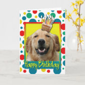 Verjaardag Cupcake - Golden retriever - Mickey Kaart (Gele Bloem)
