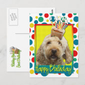 Verjaardag Cupcake - GoldenDoodle Briefkaart (Voorkant / Achterkant)