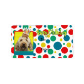 Verjaardag Cupcake - GoldenDoodle Etiket (Voorkant)