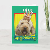 Verjaardag Cupcake - GoldenDoodle Kaart (Voorkant)