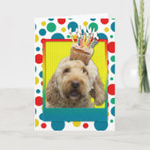 Verjaardag Cupcake - GoldenDoodle Kaart (Voorkant)