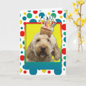Verjaardag Cupcake - GoldenDoodle Kaart (Gele Bloem)