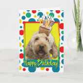 Verjaardag Cupcake - GoldenDoodle Kaart (Voorkant)
