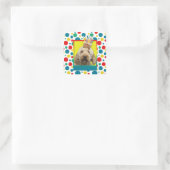 Verjaardag Cupcake - GoldenDoodle Vierkante Sticker (Tas)