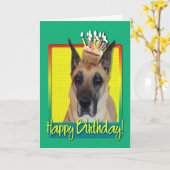 Verjaardag Cupcake - Great dane Kaart (Gele Bloem)