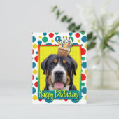 Verjaardag Cupcake - Greater Swiss Mountain Dog Briefkaart (Staand voorkant)