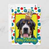Verjaardag Cupcake - Greater Swiss Mountain Dog Briefkaart (Voorkant / Achterkant)