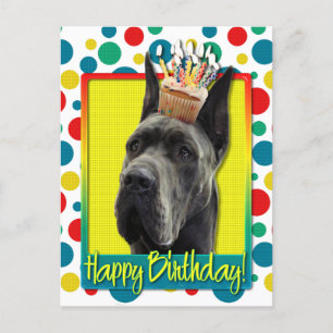 Verjaardag Cupcake - Grote Deen - Grijs Briefkaart