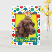 Verjaardag Cupcake - Ierse Setter Kaart (Gele Bloem)