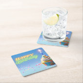 Verjaardag Cupcake Kartonnen Onderzetters (Insitu)