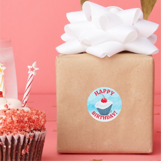 VERJAARDAG Cupcake KiniArt Stickers (Feest)