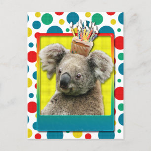 Verjaardag Cupcake - Koala Briefkaart