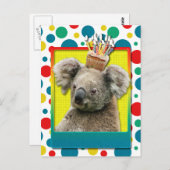 Verjaardag Cupcake - Koala Briefkaart (Voorkant / Achterkant)