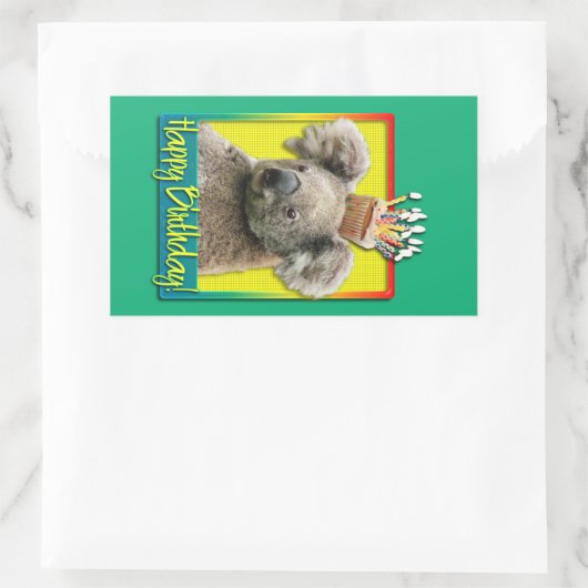 Verjaardag Cupcake - Koala Rechthoekige Sticker (Tas)
